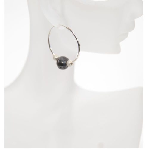 Earrings rice stone, 925 sterling silver loop