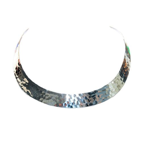 925 sterling silver choker hammered