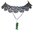 Choker collars wide emerald beetle wings with 925 silver ball, black